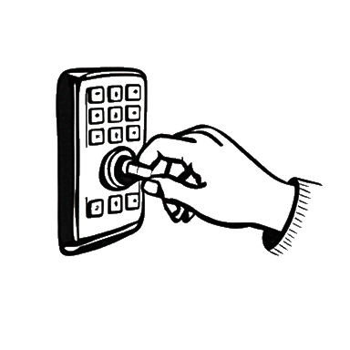 A hand inserting a key into a keypad lock mounted on a wall, offering secure access to new homes in Montgomery County TX at Two Step Farm.